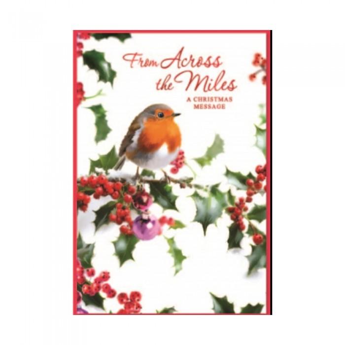 Simon Elvin From Across The Miles Robin Christmas Greetings Card (Pack of 6)