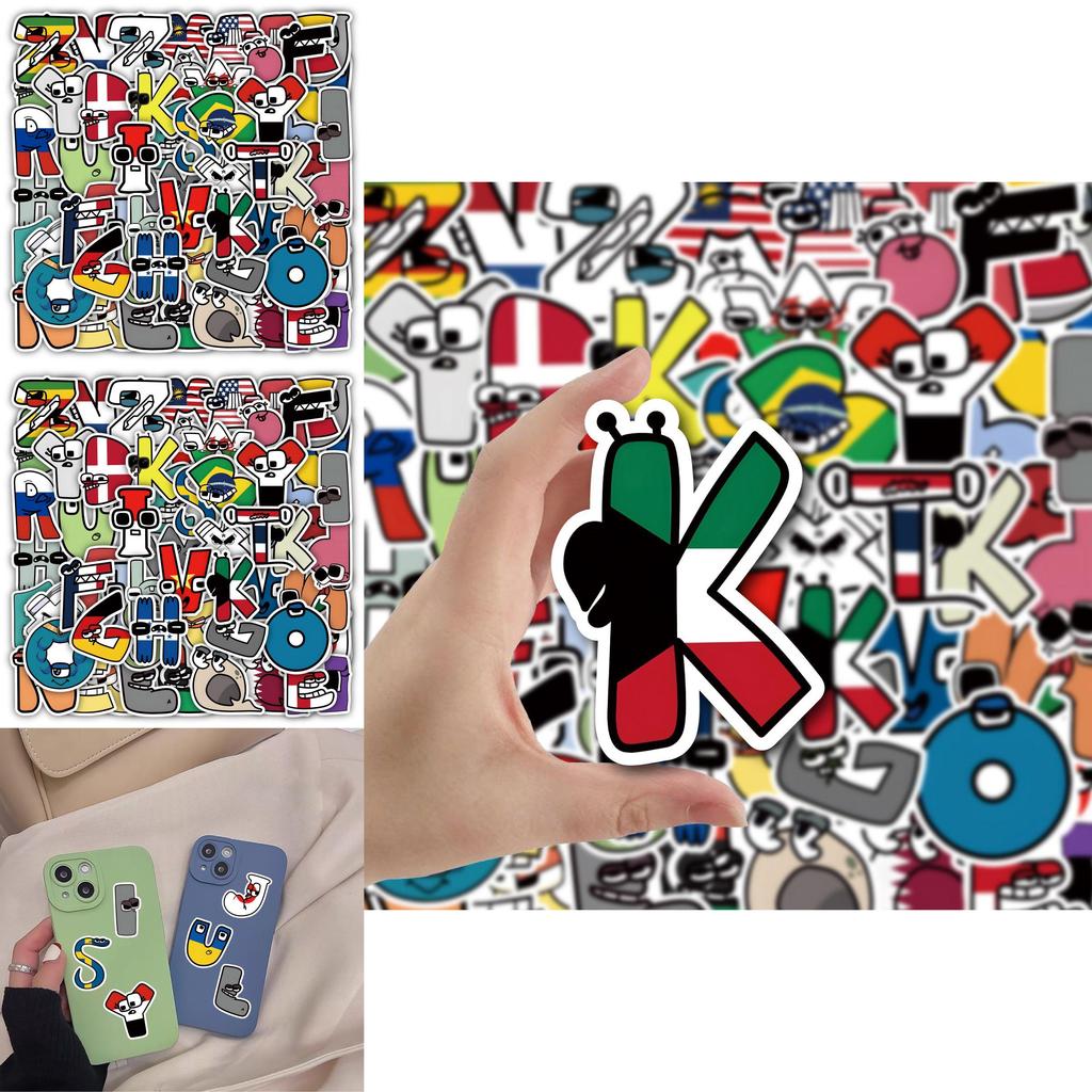 62pcs Alphabet Lore Pvc Reusable Stickers For Luggage Case/trolley Case Decor
