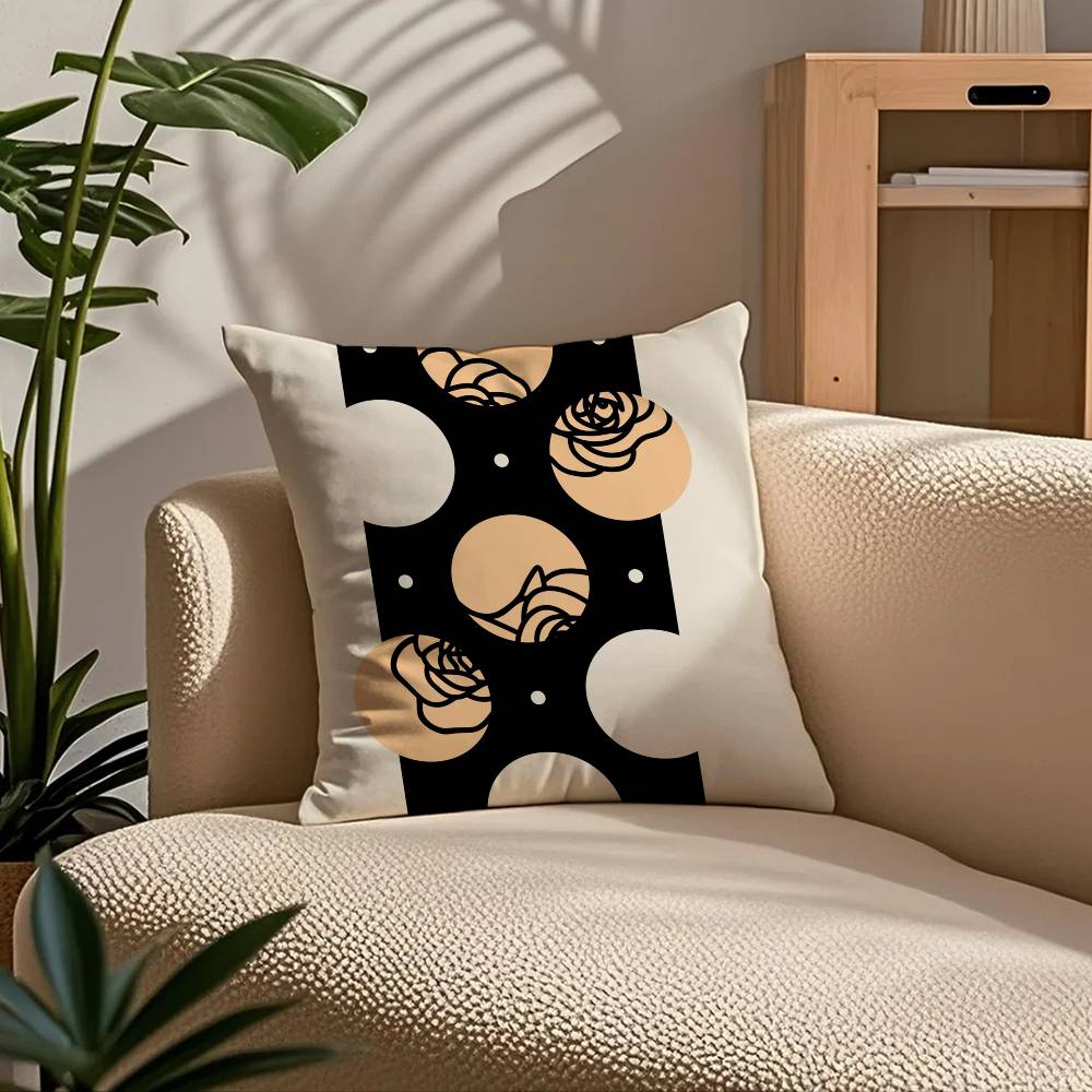 Арт Черный Простой Цветочный Наволочка Комфорт Диван Кровать Шелковистый элегантный Невидимая молния Индивидуальный Декоративный чехол на подушку 30cmx30cm