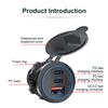 12V-24V Car Charger Socket 75W PD Type C QC 3.0 Fast Charge Adapter 3 Ports USB Outlet Waterproof Car Charger for Car RV Marine