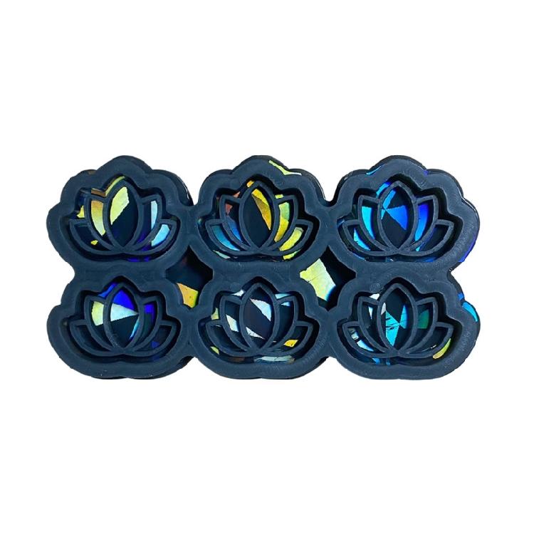 Silicone Mold for Earring Pendant Holographic Flower Earring Resin Mold Rainbow чёрный