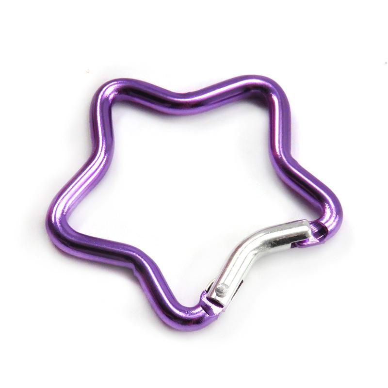 1/2/5PCS Outdoor Star Shaped Spring Locking Carabiner Clip Keychains for Backpack Camping Hiking Traveling Multicolour