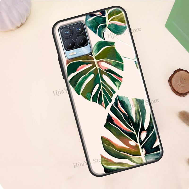 Leaves Monstera Green For Realme 10 Pro Plus C55 C35 C33 C31 C30 C21Y GT Neo 5 OnePlus 11 10T Nord CE 2 Lite Case