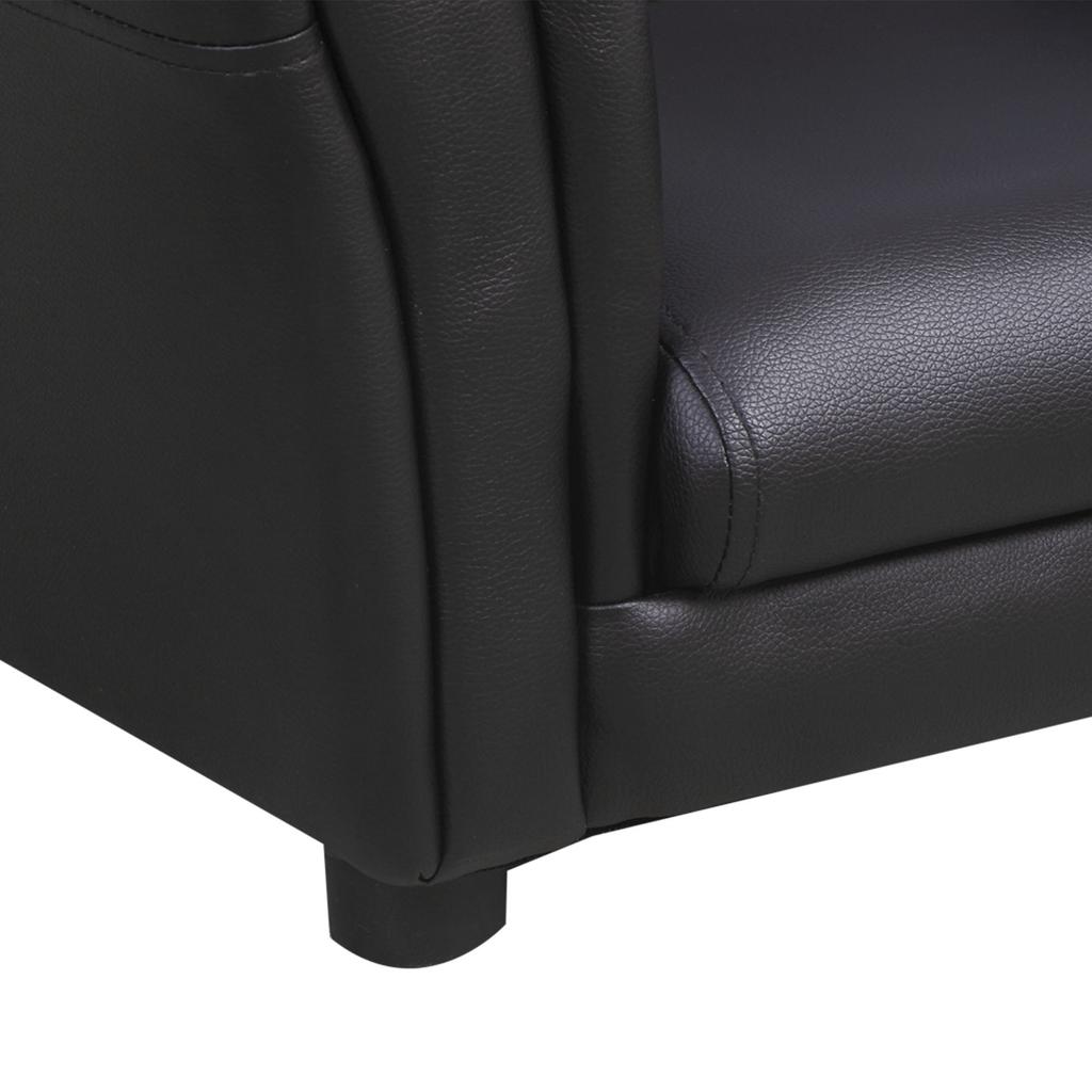 Toddler Chair Single Seater Kids Sofa Set, 54 x 42 x 41cm, Kids Sofa with Stool, Black