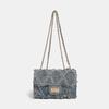 Rag Denim Bag Women's New Fashion Diamond Square Bag Commuter Messenger Chain Bag