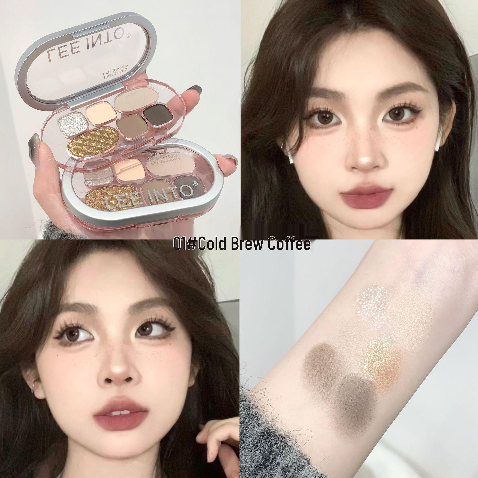 

LEEINTO Atmosphere Six-Color Long-Lasting Eyeshadow Palette: Pigmented Shimmer & Matte Shades.