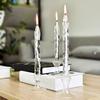 Rotate Transparent Glass Candle Holder Smokeless Glass Oil Lamps Candlestick Wedding Decor Romantic Candlelight Dinner Ornaments