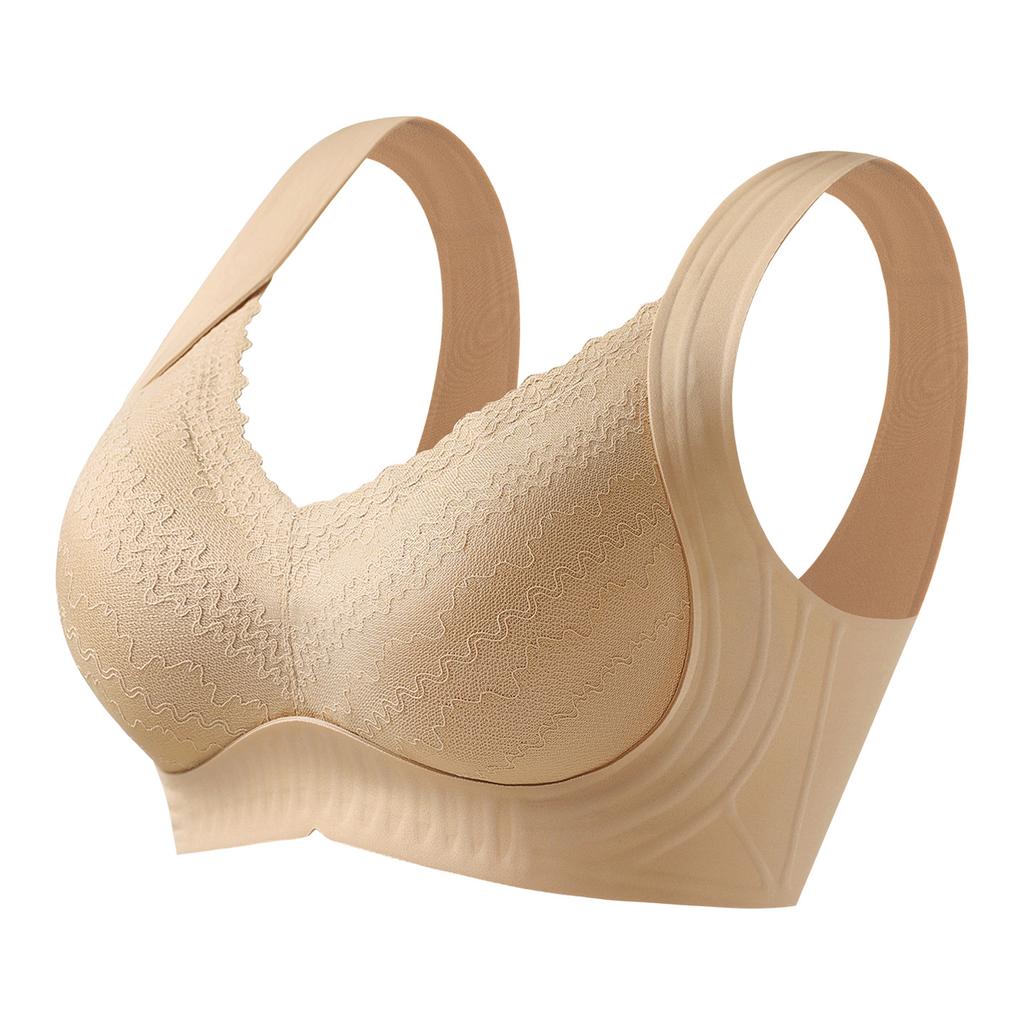 Seamless Soft Support Lace Lifting Bra Comfortable and Push-up Jelly-like Cup Bra