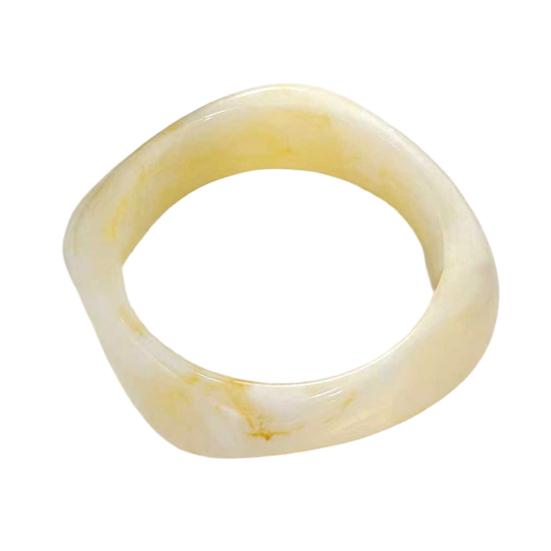 Gennemsigtig Harpiks Armbånd, Overdrevet Uregelmæssig Form Armbånd, Retro Stil Letvægts Lagdelt Armring til Smykkegave