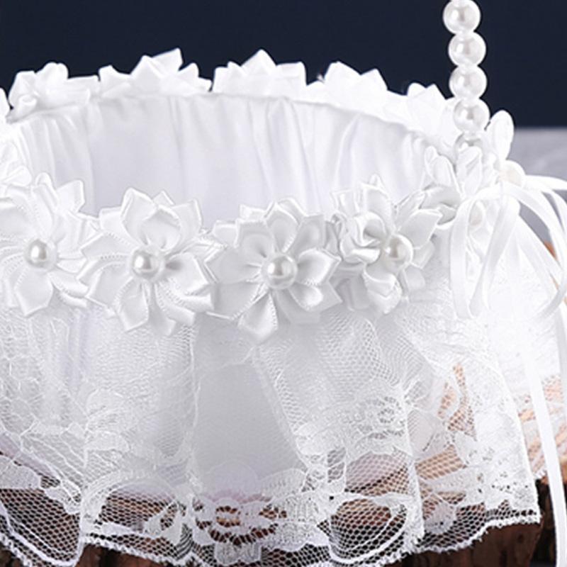 Western Wedding Flower Basket Bride And Groom Wedding Bow Romantic Handmade Flower Basket Wedding Supplies