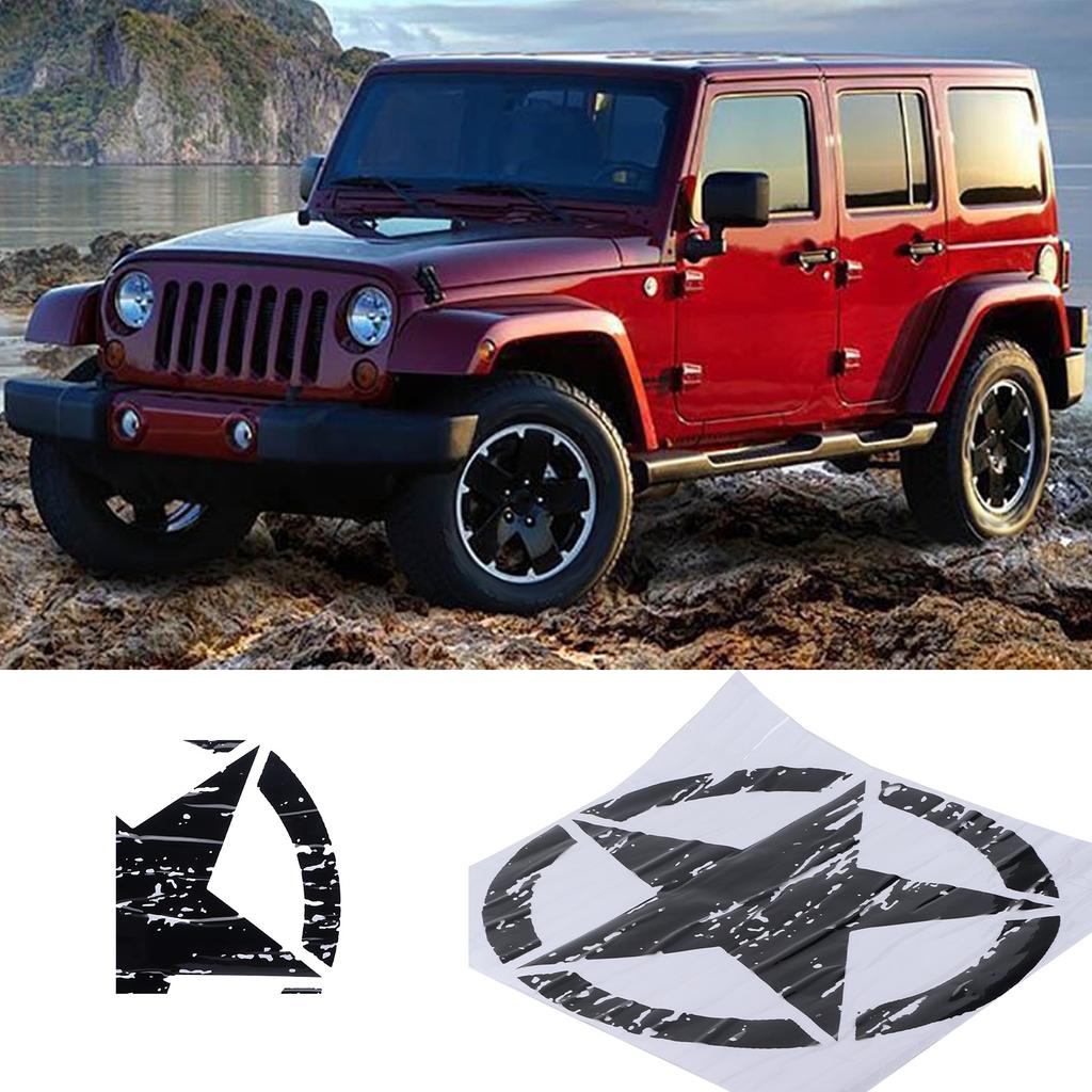 19,7 tum Bilkarossdekal Svart Stjärndekoration för Jeep F150 Wrangler Rubicon JK CJ TJ YJ
