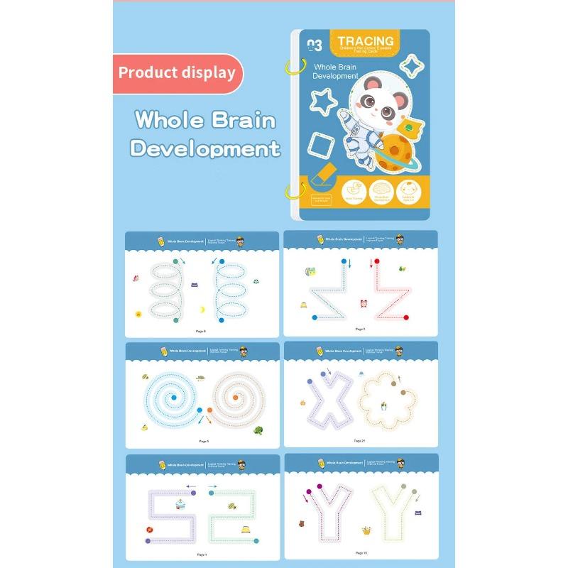 34 Page Reusable Magic Exercise Book Collection Whole Brain Development Pen Control Training Plus Painting Enlightenment Exercise Book Writing Skills