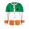 Women's Fashion St. Patrick Print Long Sleeve Knit Cardigan Button Jacket