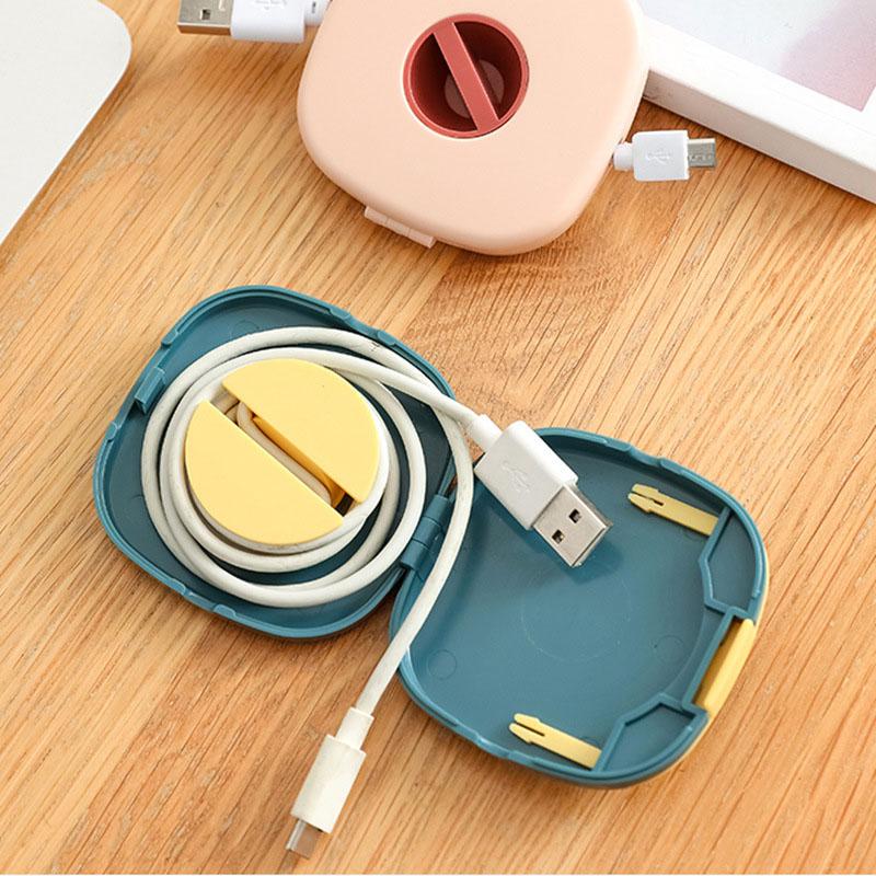Rotatable Data Cable Storage Box Travel Portable Multifunction Cable Storage Box  Earphone Charging Cable Storage Phone Holder