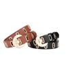 Round Buckle Women Waistband Hollow Waist Belt Fashion PU Leather Belt  Student