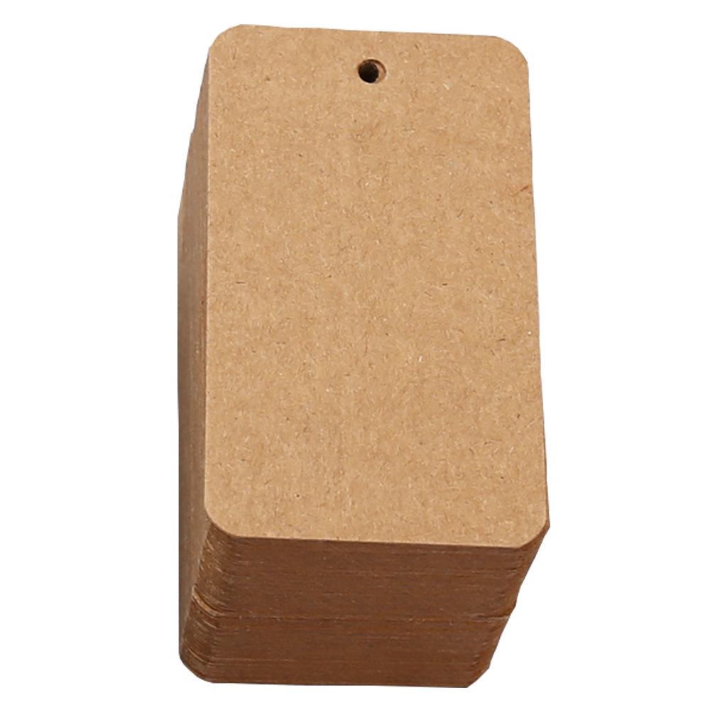 4x7cm noapaļoti stūri kraftpapīra piekaramās birkas apģērbam, cepšanai vai iepakojumam