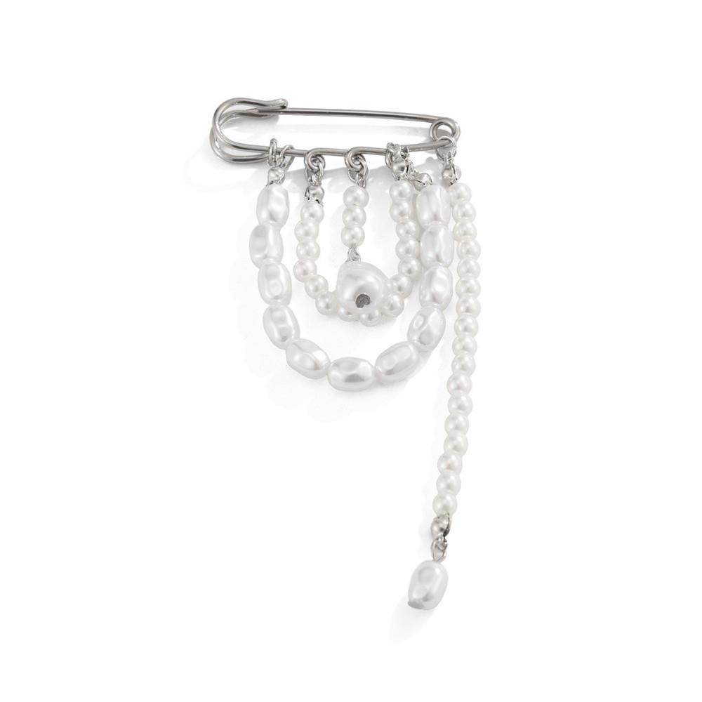 Baroque Style Imitation Pearl Brooch Classic Multi-Function Tassel Decorative Brooch Decorative Safety Pin Brooch Daily Wear