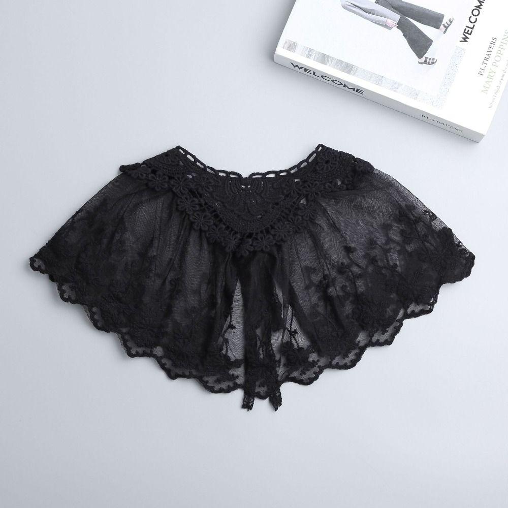 Cape Blouse False Collars Floral Small Shawl Retro Embroidered Lace Fake Collar Clothes Decoration