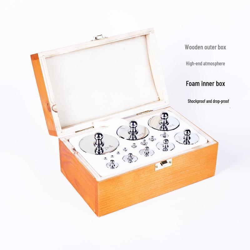 M2 Chrome Plated Calibration Weights Set for Electronic Scales: 5kg, 2kg, 1kg, 500g, 200g, 100g