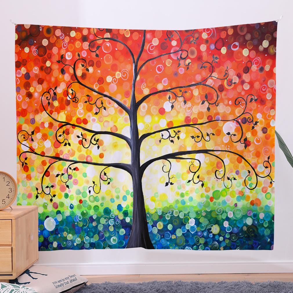 Fantasy Tree Wall Tapestry Landscape Series Hanging Carpet Living Room Background Cloth Home Decoration Cloth Bedroom Hanging Cloth