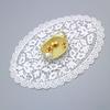 Milk Silk Oval Flower Lace Tablecloth Hollow Embroidery Ornament Decoration European Coffee Table Vase Cushion