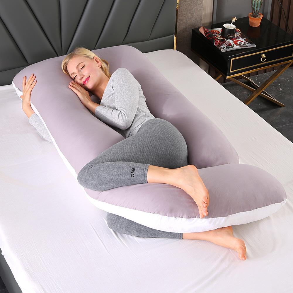 Crystal Velvet J-shaped Pregnancy Pillow Nursing Pillow Pregnant Woman Belly Support Pillow Side Sleeping Pillow Waist Pillow
