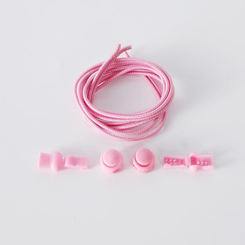 

1 пара унисекс фиксирующихся ленивых шнурков для обуви с безопасными эластичными шнурками для кроссовок, спортивные шнурки для обуви розовый