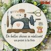 A Round Aluminum Sign In French Measuring X Cm Featuring a Vintage Decorative Plaque About Achieving Good Things Li