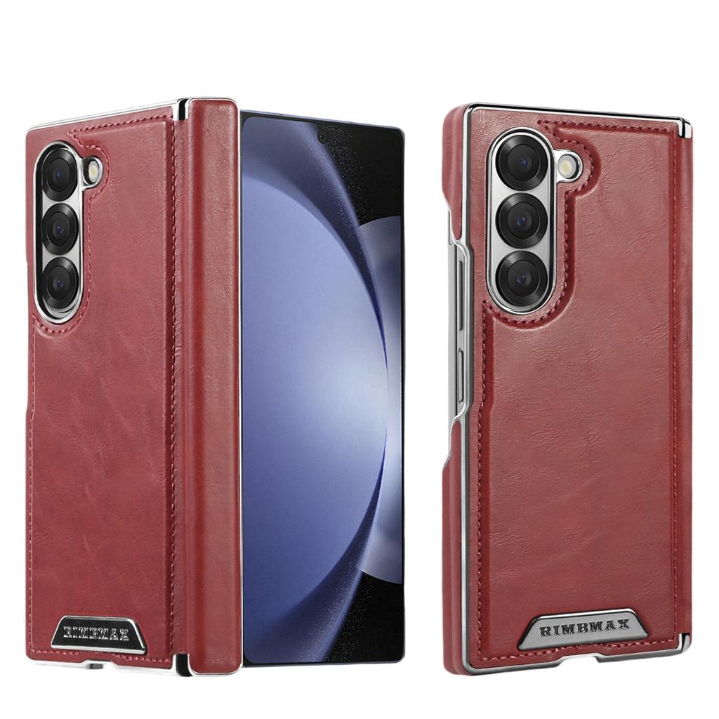 Custodia in Pelle di Vacchetta con Attrazione Magnetica per Samsung Galaxy Z Fold 7 ZFold 6 5 Protezione Cerniera in Alluminio Cover del Telefono Antiurto