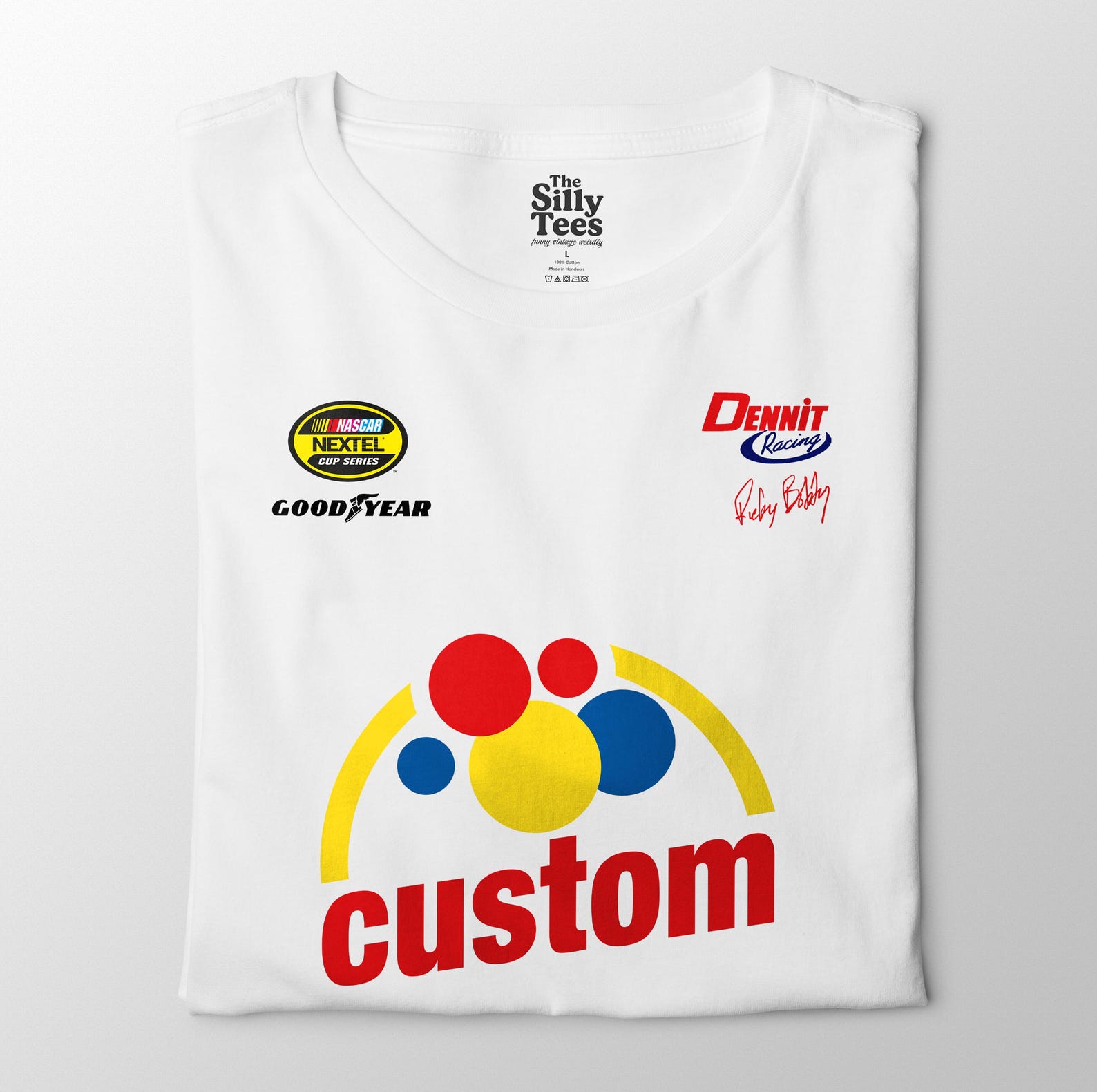 Custom Racing Sponsor Shirt: Ricky Bobby Inspired NASCAR Tee L