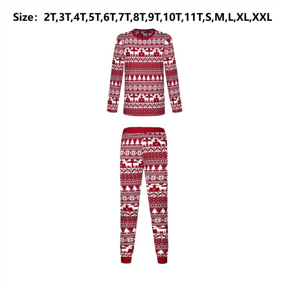 Ciepłe Rodzinne Piżamy Bawełniane Zestawy Ubrań 2024 Bluzka&Spodnie Mama Tata Dzieci