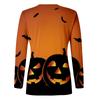 Dames avslappet mote Halloween-trykk langermet genser T-skjorte topp
