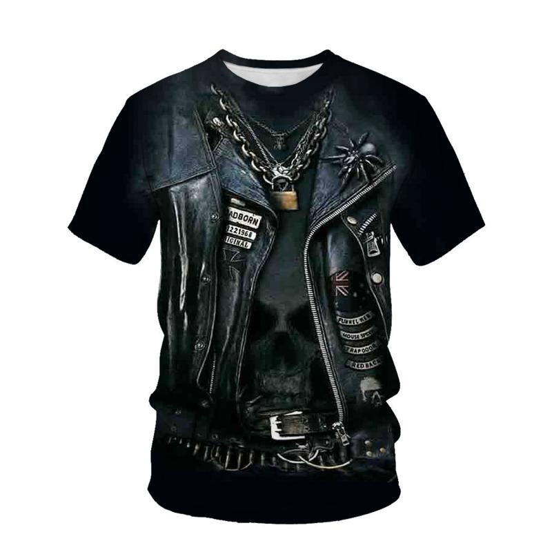 T-shirt Esclusivamente da Uomo, T-shirt a Maniche Corte Girocollo Stampata Digitalmente 3D S
