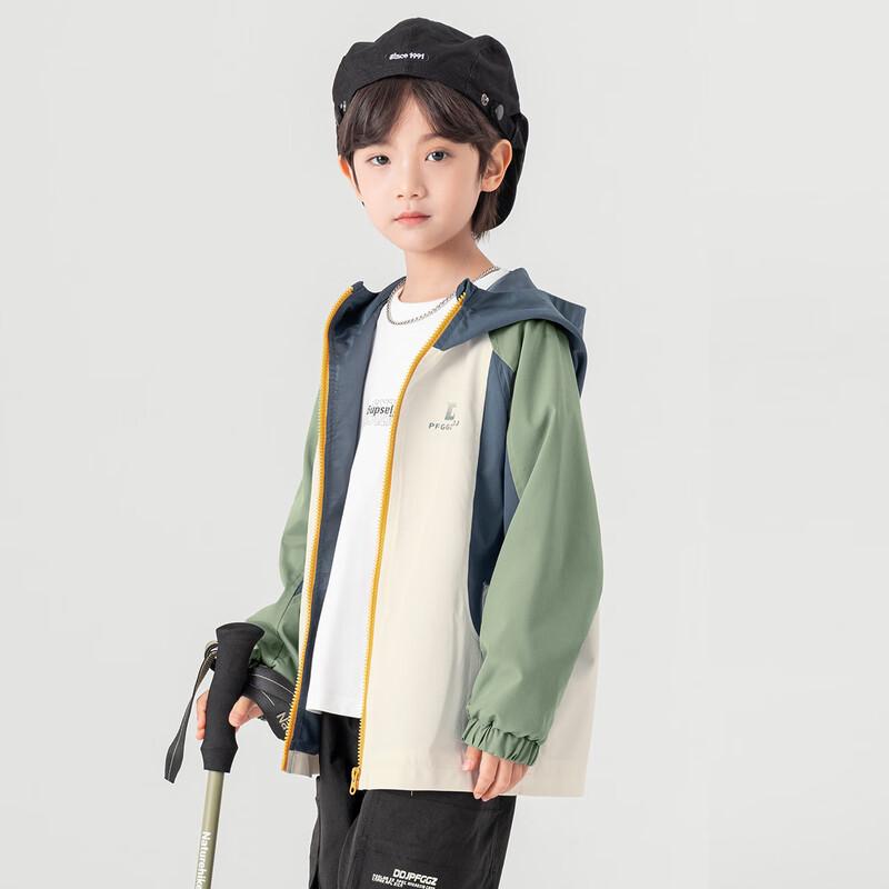 Duoduojia Boys' Color-Blocked Hooded Softshell Jacket