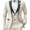 Men's Slim Fit Color Block Three-Piece Formal Suit Set