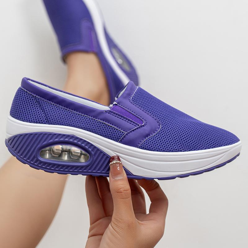 Women's Low-Top Mesh Cushion Support Sneakers Breathable Lightweight Orthopedic Shoes Ladies Outdoor Fashion Sport Walking Shoes