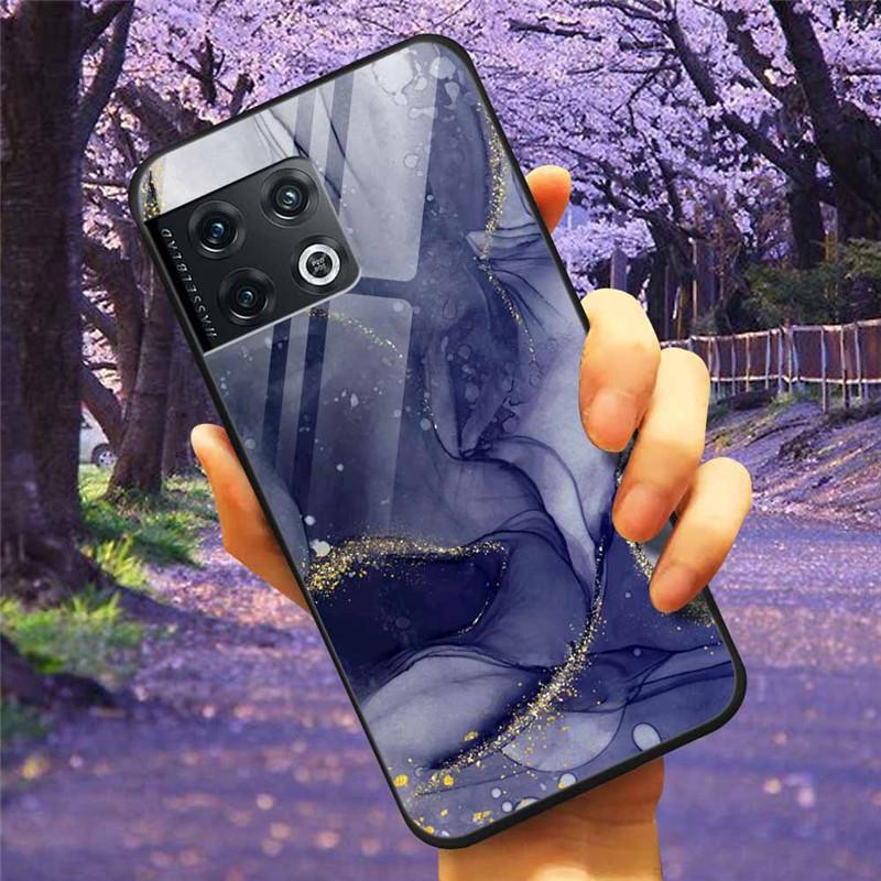 Für OnePlus 10 Pro 5G Hülle 6,7'' Gehärtetes Glas Sternenmarmor Harte Rückseite für One Plus 10Pro Funda Capa Oneplus10pro Coque