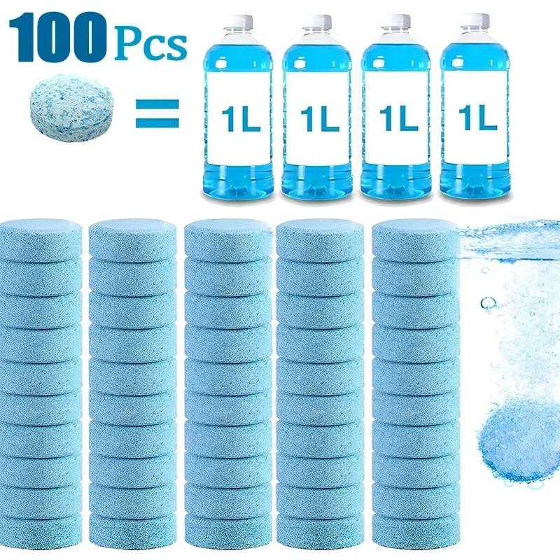 100pcs Glass Cleaner Practical Clean Effervescent Tablets Home Furnishing Car Use Strong Cleaning Solid Bath Of Glass