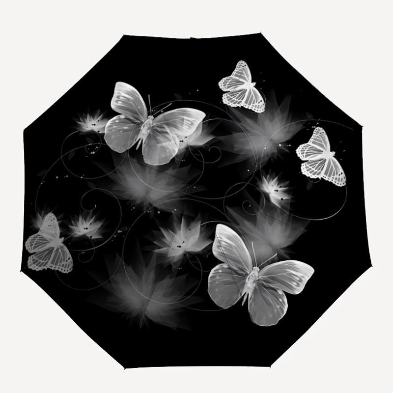 

1 шт. Складной зонт с дизайном бабочки, прочный, подходит для активного отдыха или дождя, подходит для поездок на работу yy251027106