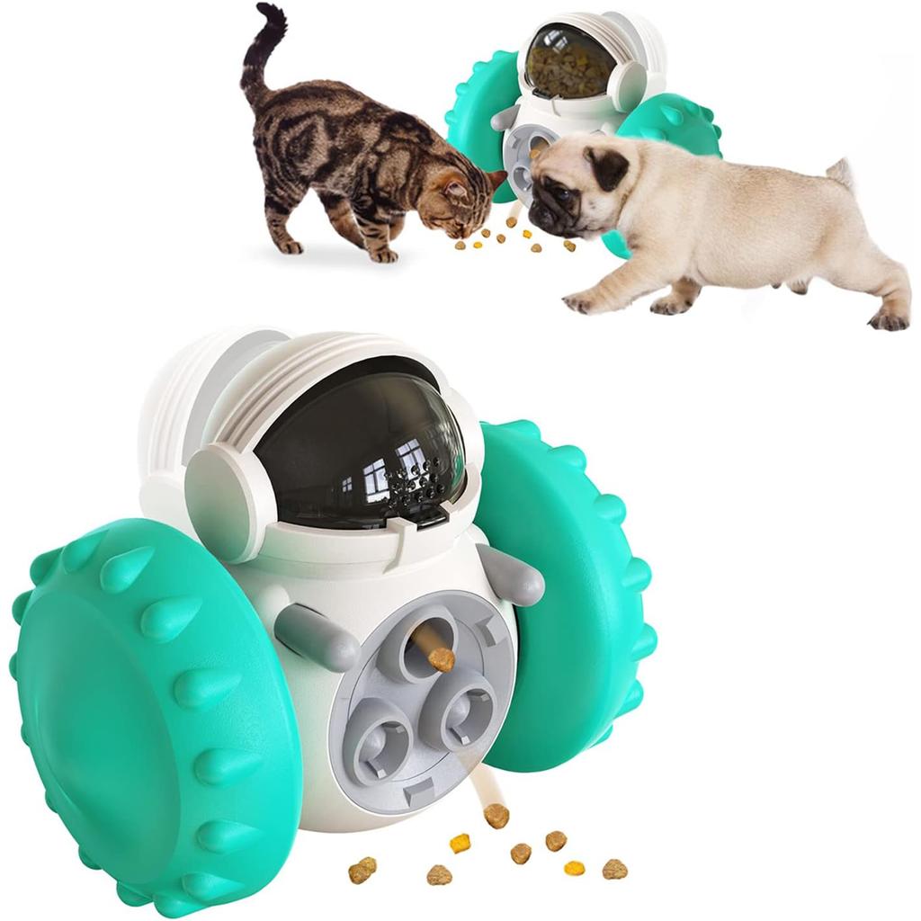 Interactive Food Toy for Dog and Cats, Pet Food Dispensor Tumbler Dog Treat Toy, Dog Slow Feeder Treat Dispensing Puzzle Toys Robot Shape