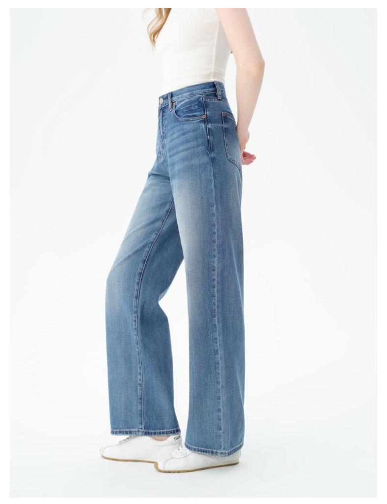JOCORBEI Fließende Lyocell 2026 Damen High Waist Weites Bein Bodenlange Jeans