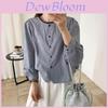 Spring Womens Striped Shirt With 3d Effect And Round Neck For Casual Fashion