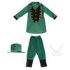 Irish Lucky Shamrock Kids Show Costume Set With Hat Vest Scarf And Pants Cosplay Outfit For Patrick Day Dance