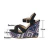 Comfortable Wedges Sandals Women Platform Shoes 2024 Summer Big Size 46 47 48 Boho Denim Beach Floral Walk Dress High Heels