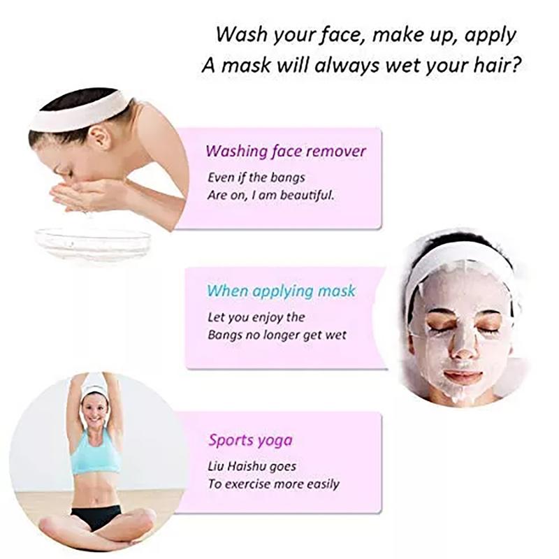 Flannel Headband Double Sided Stretchy Solid Color Head Wrap Hair Bands With Magic Stickers (9 X