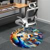 1pc Peacock Feather Artwork Chair Carpet for Office, Non-slip, Soft and Durable Office Rug, Perfect for Office yy260131015