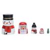 5pcs Nesting Dolls Glossy Round Unique Christmas Style Attractive Decorative Ornaments for Festive