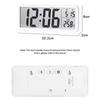 LCD Digital Wall Clock with Time Temperature Humidity and Date Display USB Cable 12/24H Alarm Clock for Living Room