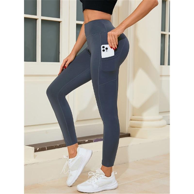 Yoga Pants High Waist Solid Color Slimming Leggings Running Fitness Outdoor Sports Pants For Women