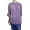 Leftover Stock Pure Cotton Stand Collar Open Shirt Women's Three-Quarter Sleeve Casual Easiest for Match Stringy Selvedge Shirt Sun Protection Summer